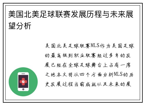 美国北美足球联赛发展历程与未来展望分析
